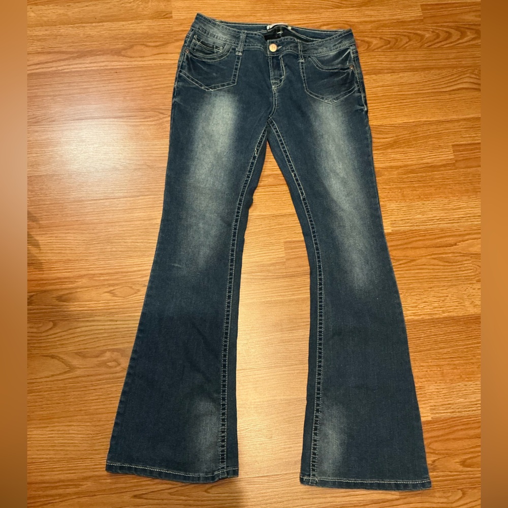 Stylish Dark Blue Flare Jeans